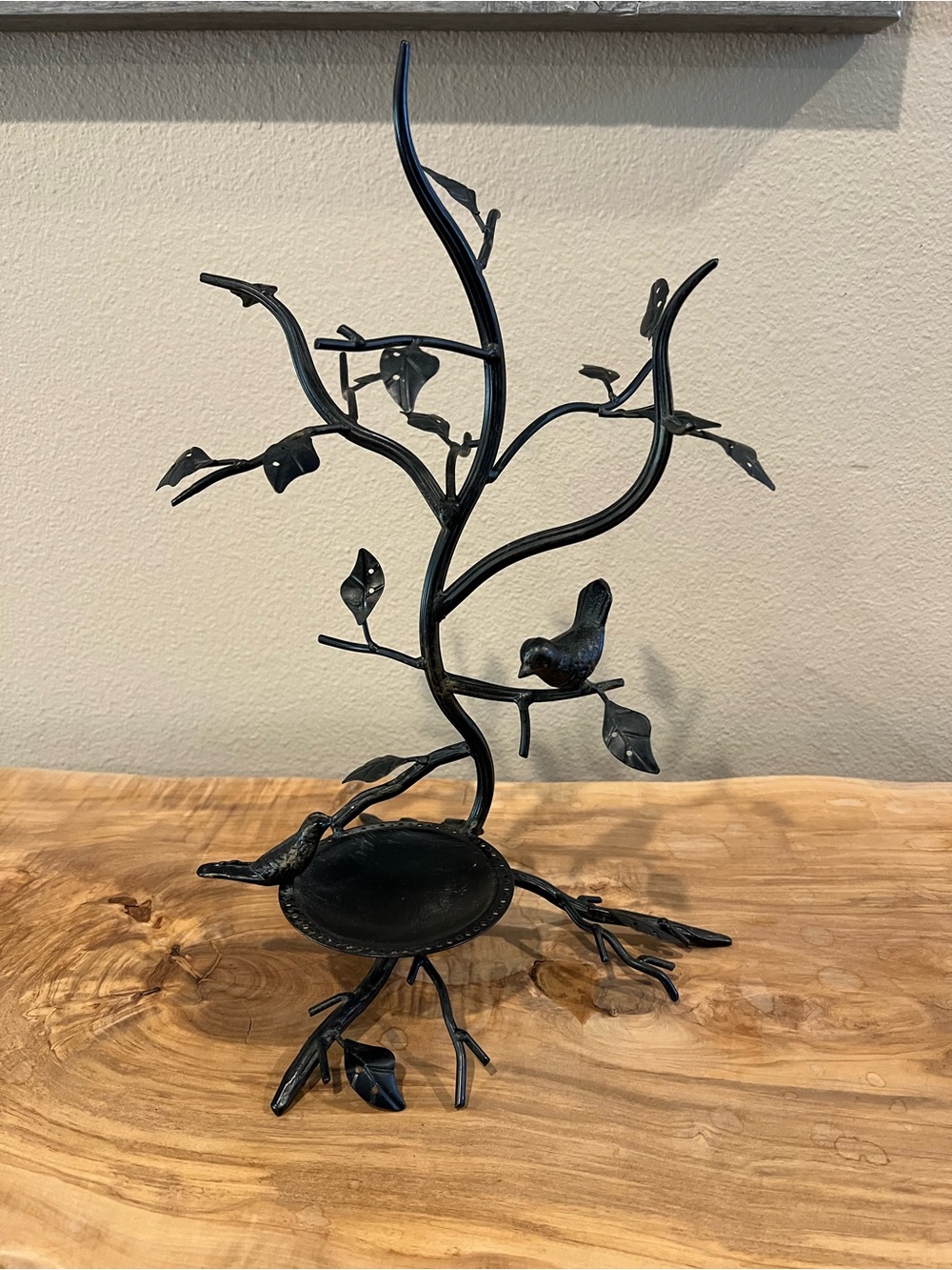 Black Metal Bird and Branch Jewelry Tree - Home Accents